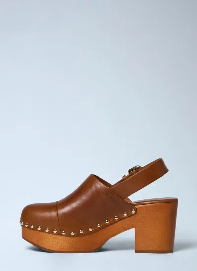 Chloé Women Jeannette Heel Clogs In Brown
