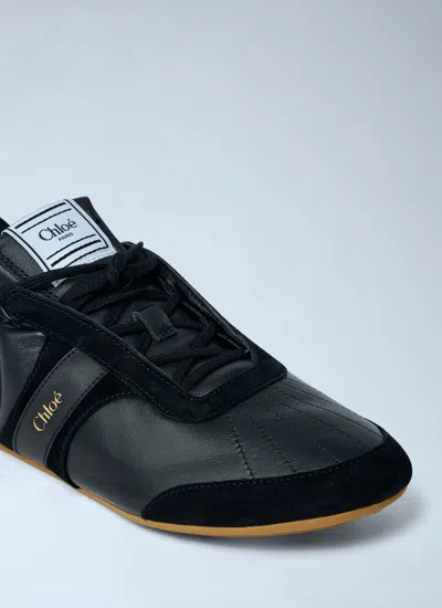 Chloé Sneakers Contrast Sole Elasticated Panels Pull Tab In Black