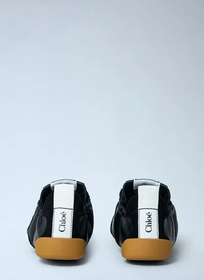 Chloé Sneakers Contrast Sole Elasticated Panels Pull Tab In Black