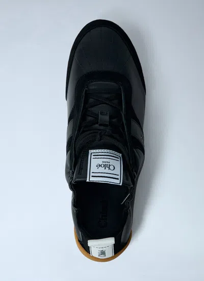 Chloé Sneakers Contrast Sole Elasticated Panels Pull Tab In Black