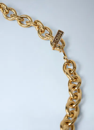 Chloé Black Calf Leather Bos Taurus High-waist Belt In Gold