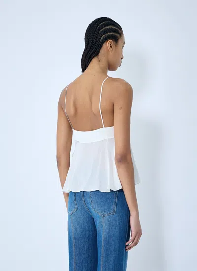 Chloé Women Silk Crop Top In White