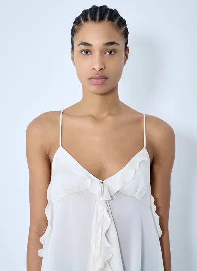 Chloé Women Silk Crop Top In White