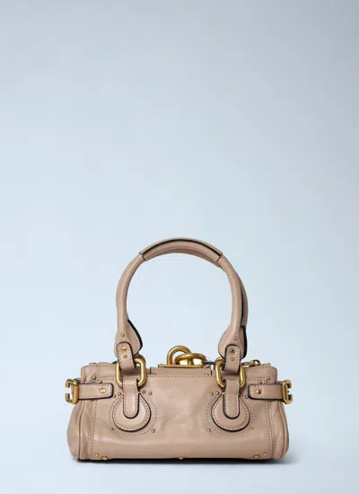 Chloé Paddington Pink Handbag With Two Top Handles And Padlock On The Front In Leather Woman In Brown