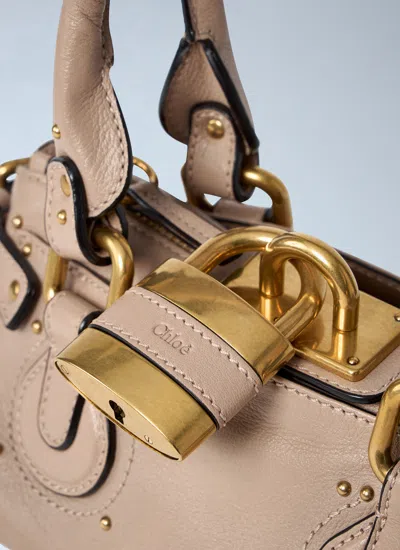 Chloé Paddington Pink Handbag With Two Top Handles And Padlock On The Front In Leather Woman In Brown
