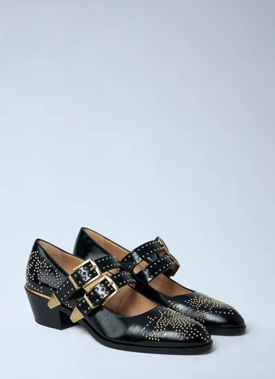 Chloé Chloe Elegant Pumps With Leather Construction And 4cm Heel Height In Black
