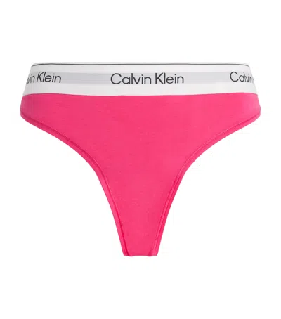 Calvin Klein Cotton-modal Valentines Icon Thong In Multi