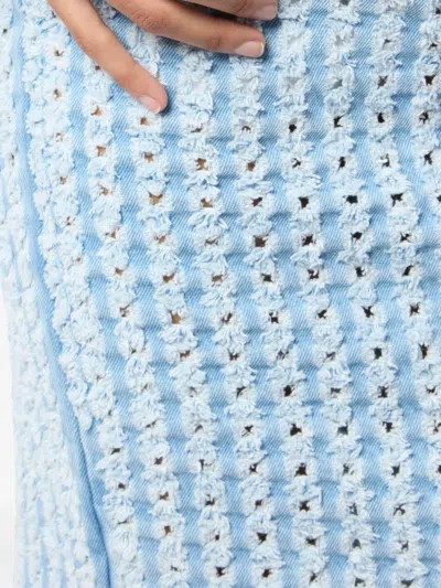 Nina Ricci Denim Midi Skirt In Blue