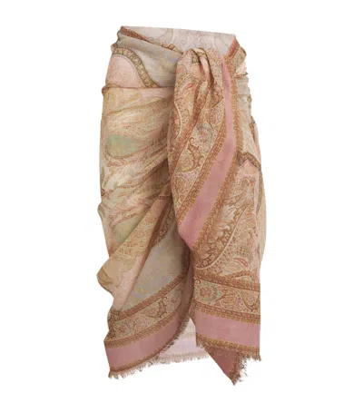 Zimmermann Cotton Tapestry Pareo In Multi
