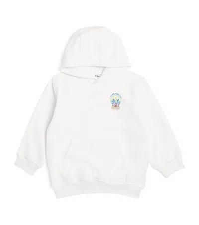 Casablanca Cotton Surf Lotus Hoodie In White