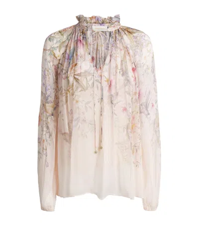 Zimmermann Billow Rebellion Blouse In Pink