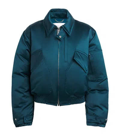 Victoria Beckham Down Bomber Jacket In Blue