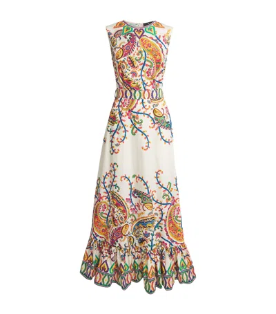 Etro Floral Paisley-print Cotton Maxi Dress In Multi