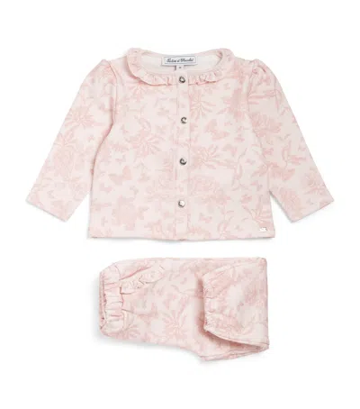 Tartine Et Chocolat Cotton Toile De Jouy Top And Trousers Set In Pink