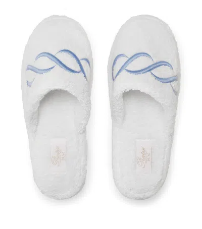Pratesi Cotton Towelling Embroidered Slippers In White