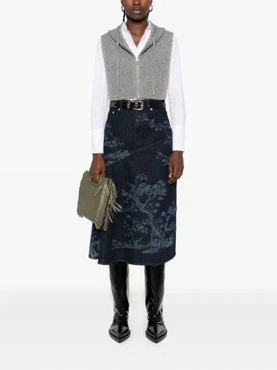 正面拉链针织连帽衫