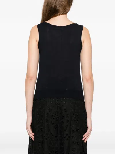 Oscar De La Renta Sleeveless Tank Top In Blue