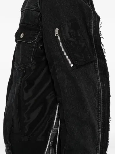 牛仔混合面料斜纹布夹克