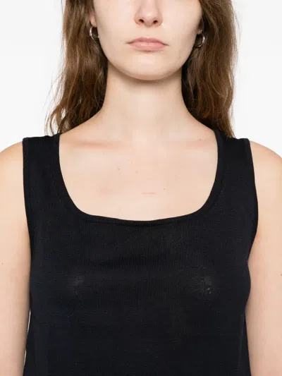 Oscar De La Renta Sleeveless Tank Top In Blue