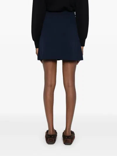 Sandro Short Ribbed Skirt With Press Studs In Black