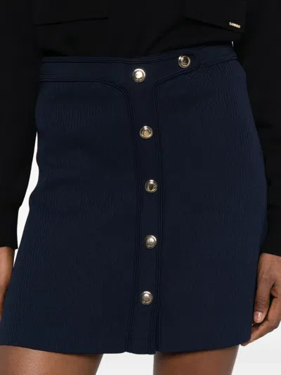 Sandro Short Ribbed Skirt With Press Studs In Black