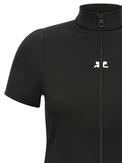 Courrèges Interlock Zipped Top In Black