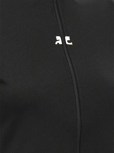Courrèges Interlock Zipped Top In Black