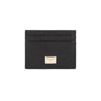 Dolce & Gabbana Women Dauphine Calfskin Card Holder In Black