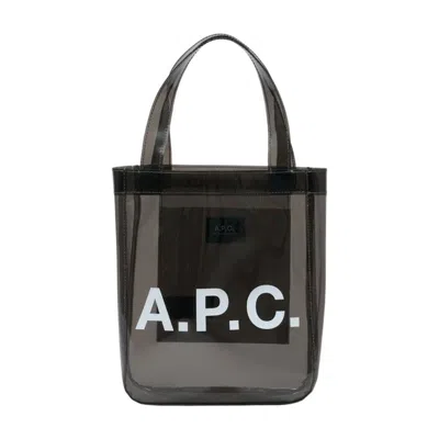 Apc A.p.c. Small Lou Glossy Pvc Tote Bag In Black