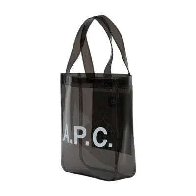 Apc A.p.c. Small Lou Glossy Pvc Tote Bag In Black