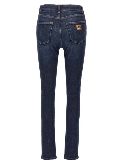 Dolce & Gabbana Slim Fit Denim Trousers With Five Pockets In Blue