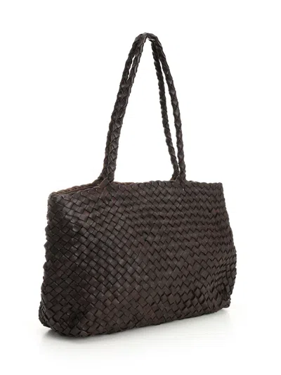 Dragon Diffusion Women Vintage Mesh Tote Bag In Brown
