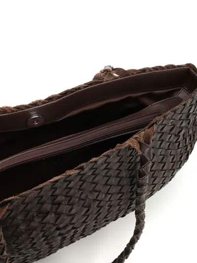 Dragon Diffusion Women Vintage Mesh Tote Bag In Brown