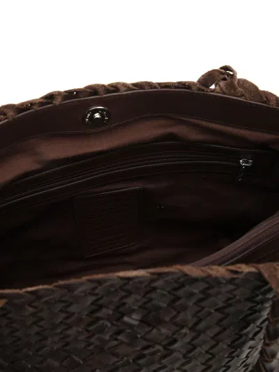 Dragon Diffusion Women Vintage Mesh Tote Bag In Brown