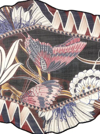 Ferragamo Giada Scarf Abstract Motif Lightweight Rectangle In Multi
