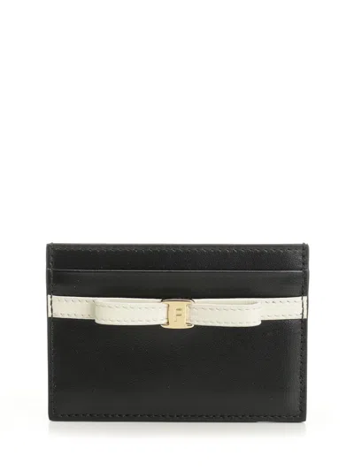 Ferragamo Bow Detailed Folded Wallet In Black
