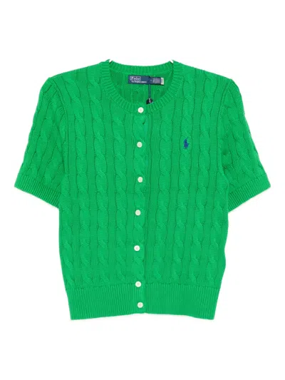 Polo Ralph Lauren Logo-embroidered Cardigan In Green
