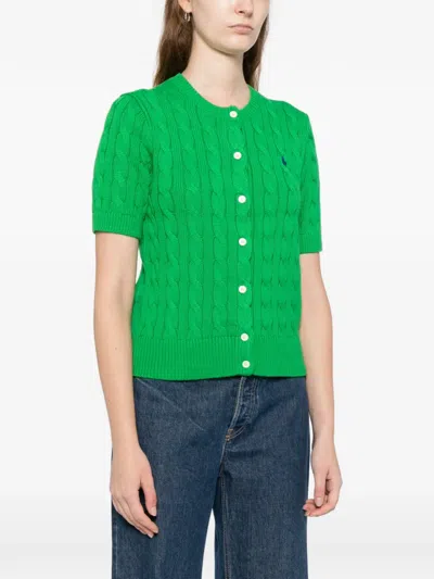 Polo Ralph Lauren Logo-embroidered Cardigan In Green