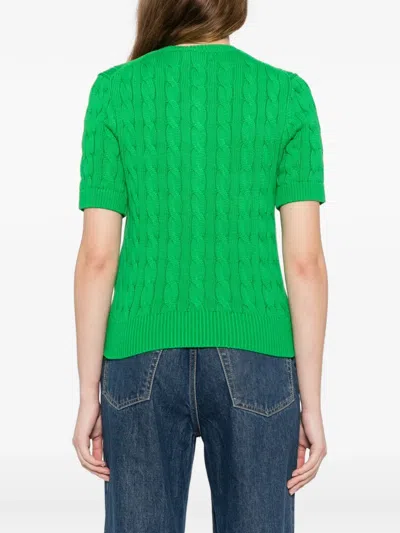 Polo Ralph Lauren Logo-embroidered Cardigan In Green
