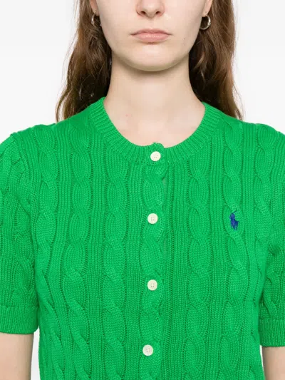 Polo Ralph Lauren Logo-embroidered Cardigan In Green