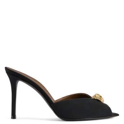 Giuseppe Zanotti Intriigo Cocktail 90 Embellished Faille Mules In Black
