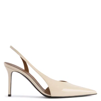 Giuseppe Zanotti Desiree Asymmetric-design Sling-back Pumps In Neutral