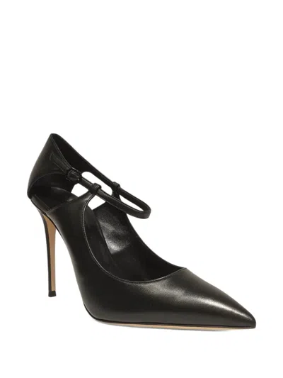 Casadei 100mm Samurai Julia T-strap Stiletto Pumps In Black