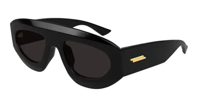 Bottega Veneta Bv1358s Linea Ribbon 001 Black Grey Sunglasses