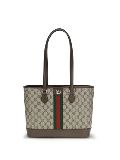 Gucci Ophidia Medium Tote Bag In Brown
