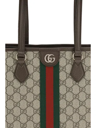 Gucci Ophidia Medium Tote Bag In Brown