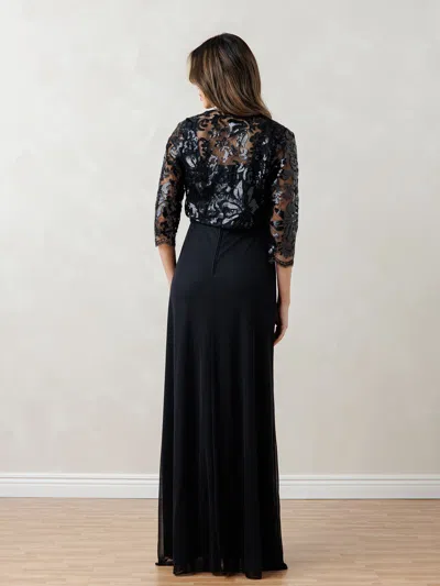 Eva Fashion 3531 Sequin Long Formal Lace Bolero Evening Dress In Black ...