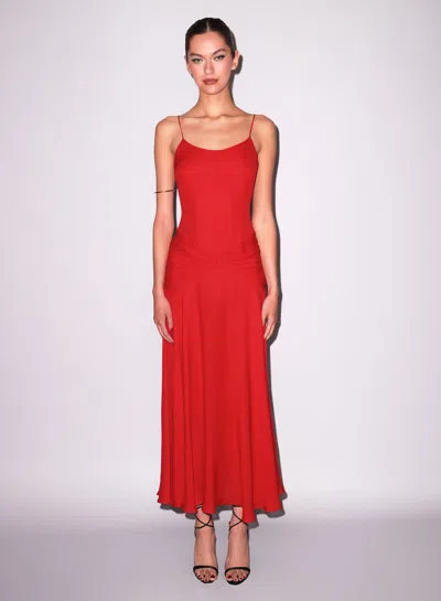 Fleur Du Mal Nina Maxi Dress In Red