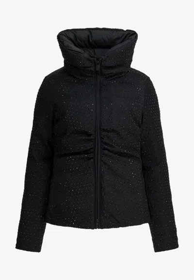 Pinko Down Jacket With High Collar In Black