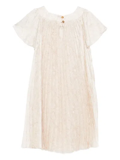 Versace Barocco Twill Dress In Metallic